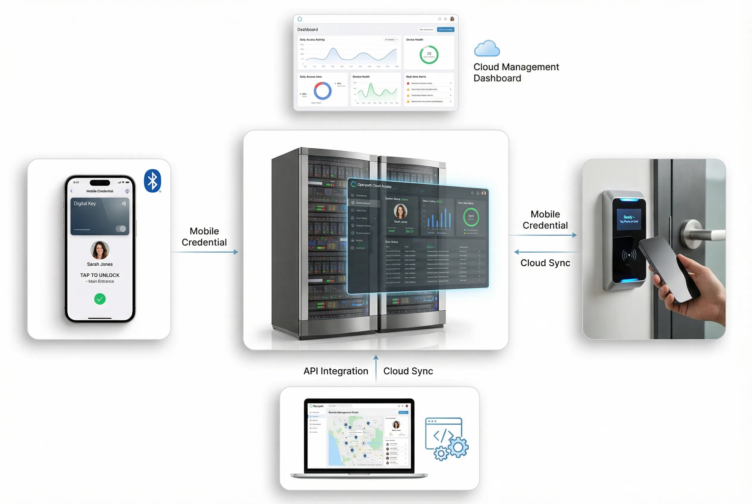 Mobile & Cloud-based Access Control System Diagram